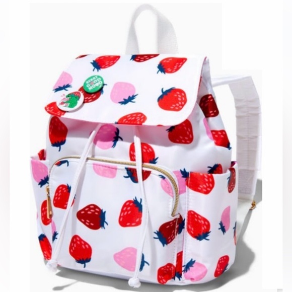 White and Red Strawberry Backpack - Picture 1 of 1